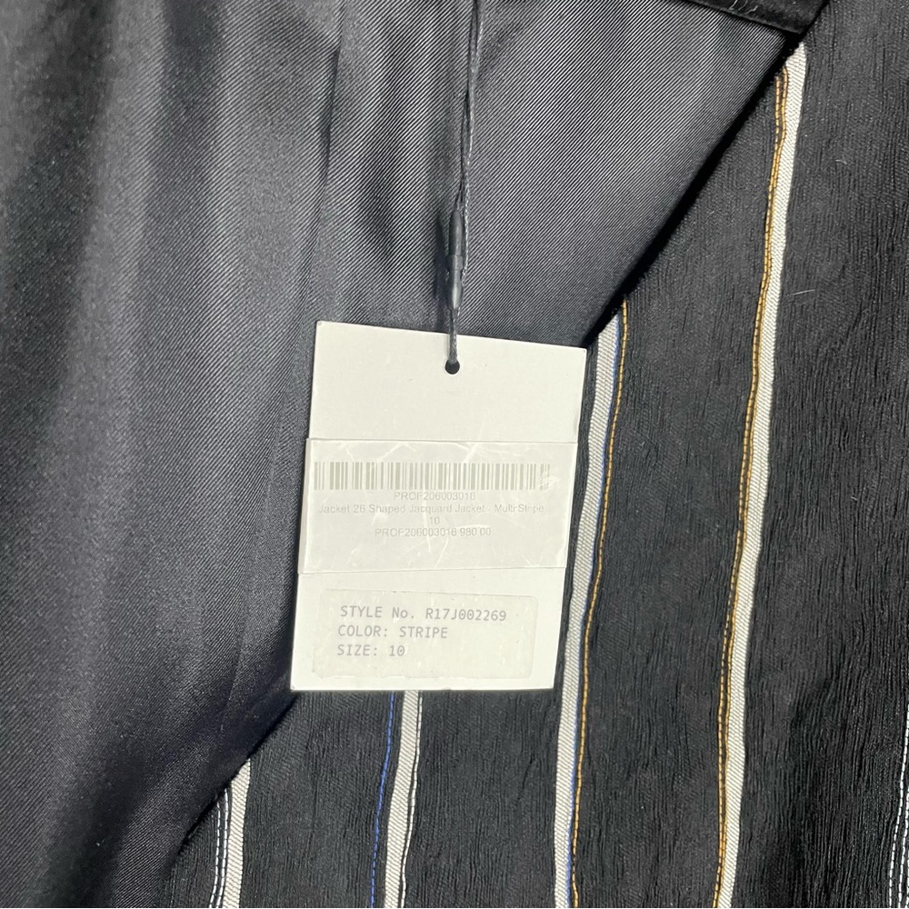 Protagonist  Black Striped V Neck Jacket - Picture 14 of 14